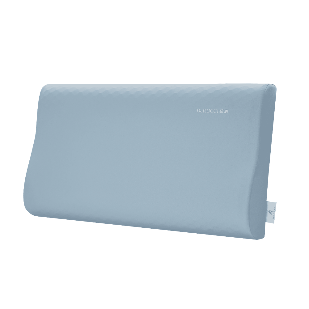 Close-up view of the high-elasticity Q-elastic soft-touch core of the DeRUCCI Honeycomb 3D Pillow, engineered to maintain its shape over time without collapsing.