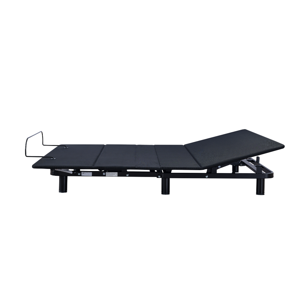 DeRUCCI Serene Lite electric adjustable slatted bed base built with high-durability plywood and a heavy-duty carbon steel frame for long-lasting structural mattress support.