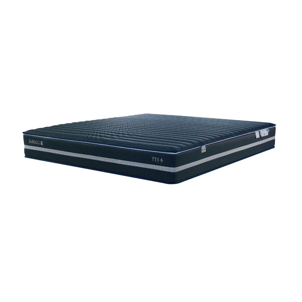 DeRUCCI T11+ AI Smart Mattress isolated product shot, engineered for chronic back pain relief, active posture alignment, and deep sleep recovery in Malaysia.